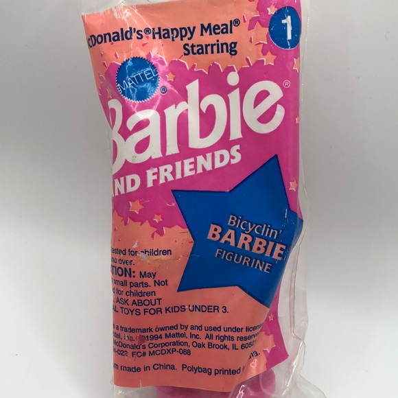 Vintage 1994 Bicyclin’ Barbie Figurine Mattel Barbie and Friends McDonald’s Toy - Picture 4 of 6